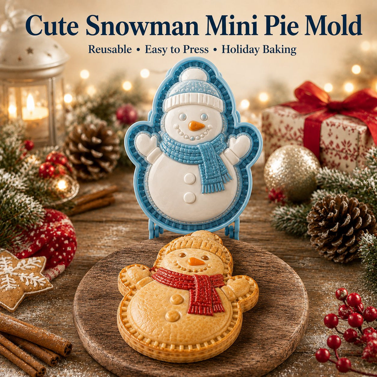 🎄 Christmas Mini Pie Moulds – 8 Festive Embossed Designs