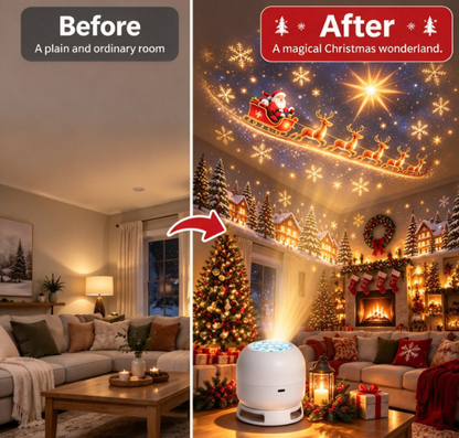 🔥🔥Christmas Projection Night Light, LED Holiday Projector Light Transform Room for Xmas Decoration