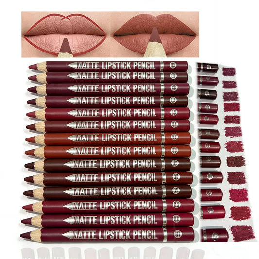 12-Piece Matte Lip Liner Set – Creamy, Long-Wear & Waterproof