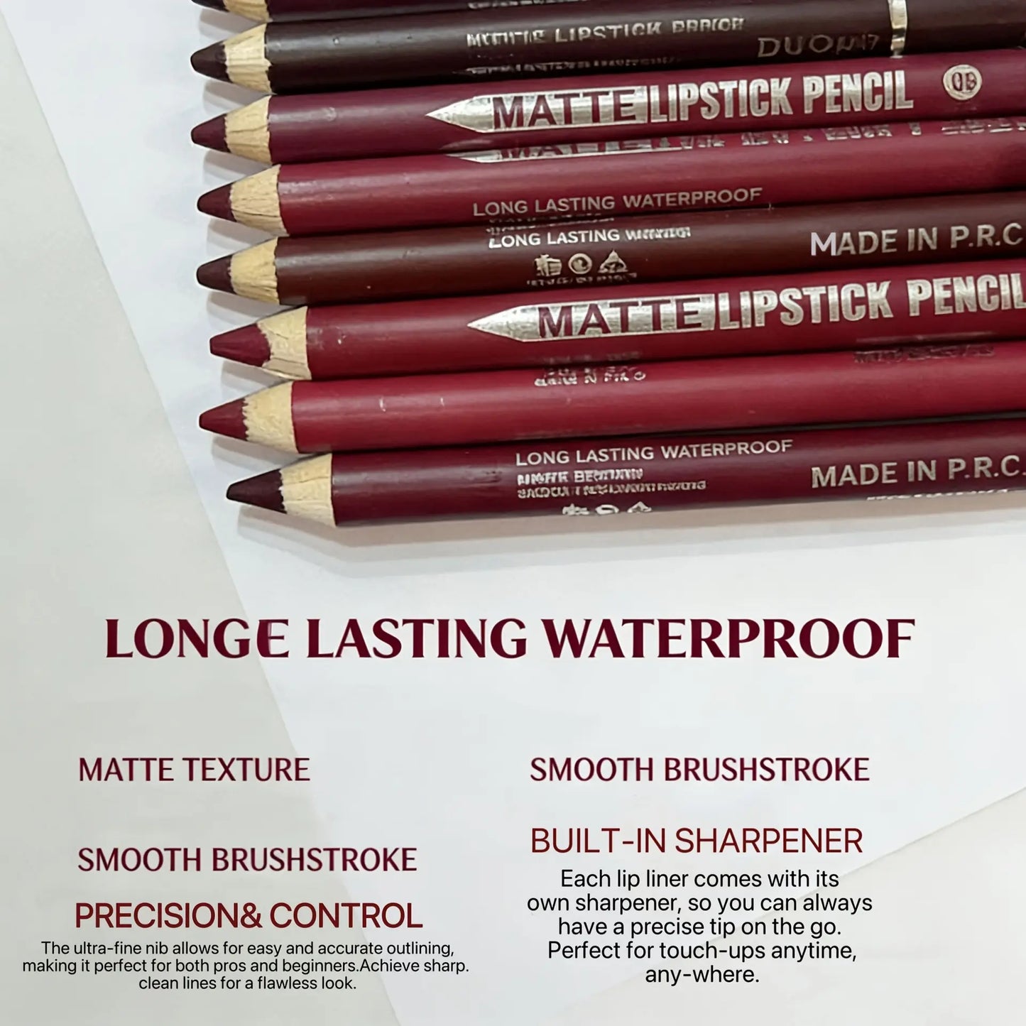 12-Piece Matte Lip Liner Set – Creamy, Long-Wear & Waterproof