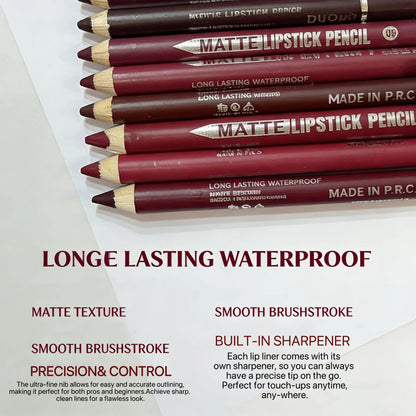 12-Piece Matte Lip Liner Set – Creamy, Long-Wear & Waterproof