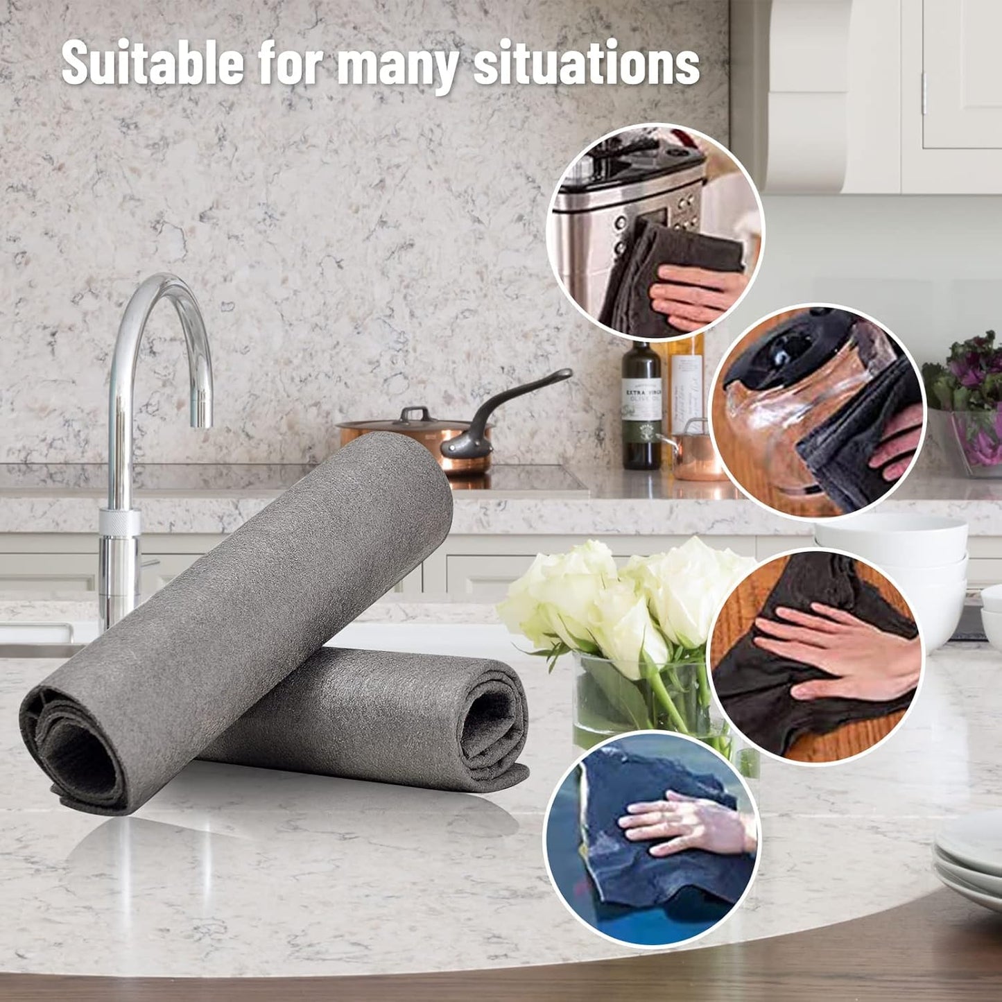 🔥On Sale！！✨ Magic Cleaning Cloth, Reuseable Thickened Streak Free Magic Cleaning Wipes