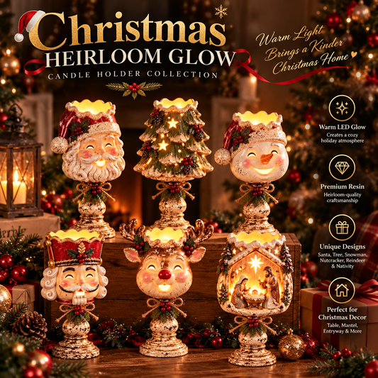 🎄 Christmas Heirloom Glow Candle Holder Collection